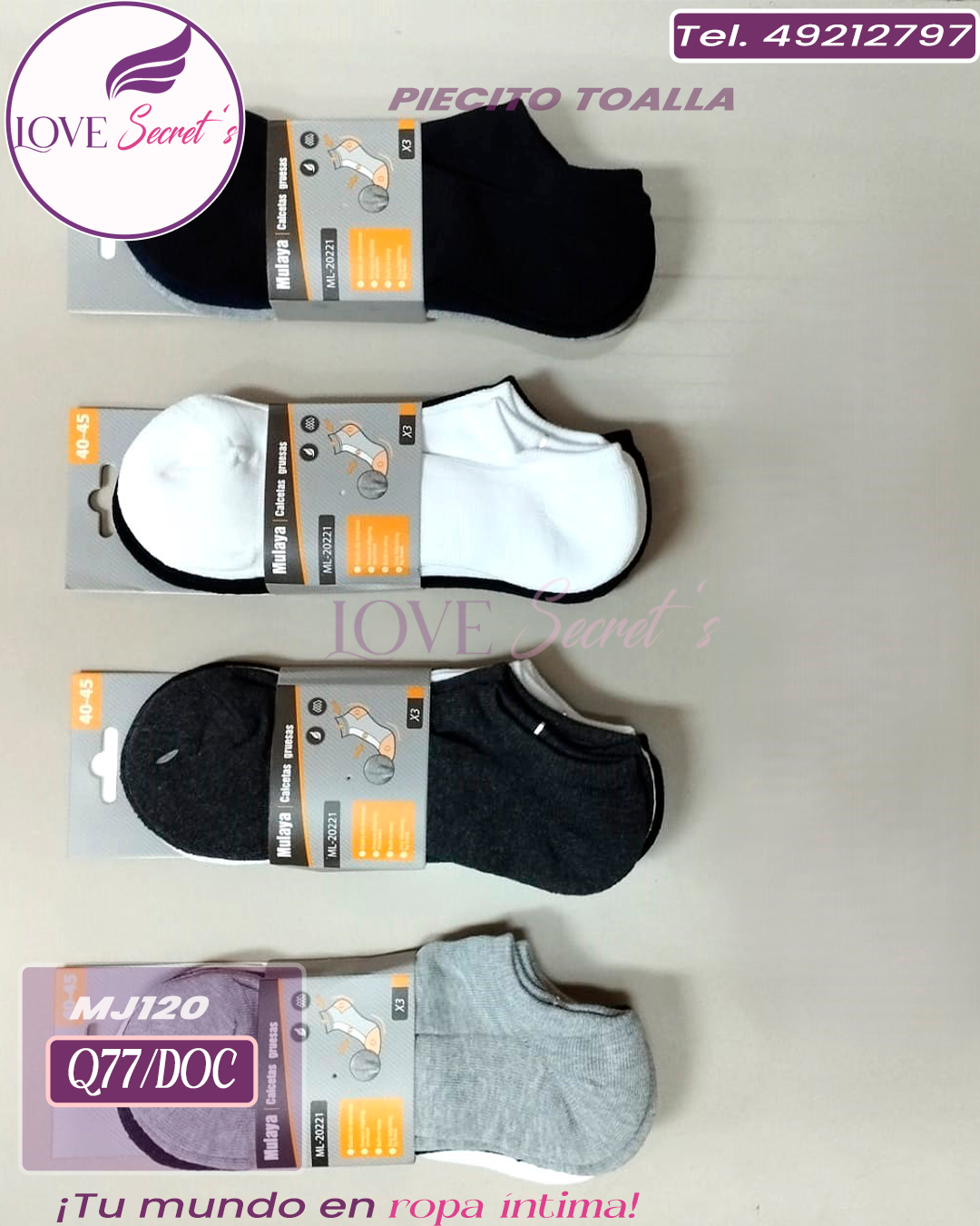 Piecito toalla MJ120-12 pzs. Mulaya