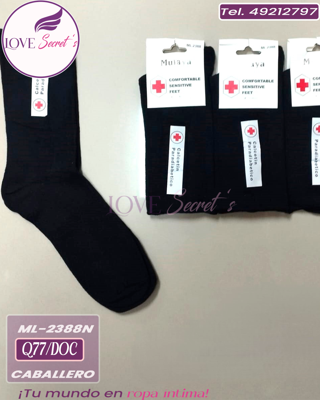 Calcetín para diabetico ML-2388N-12 pzs. Mulaya