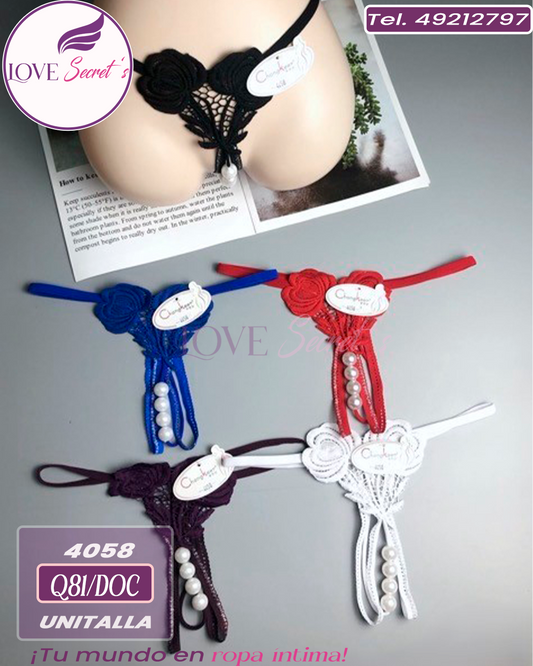 Tanga express con perlas4058-12 pzs. Bling Bling