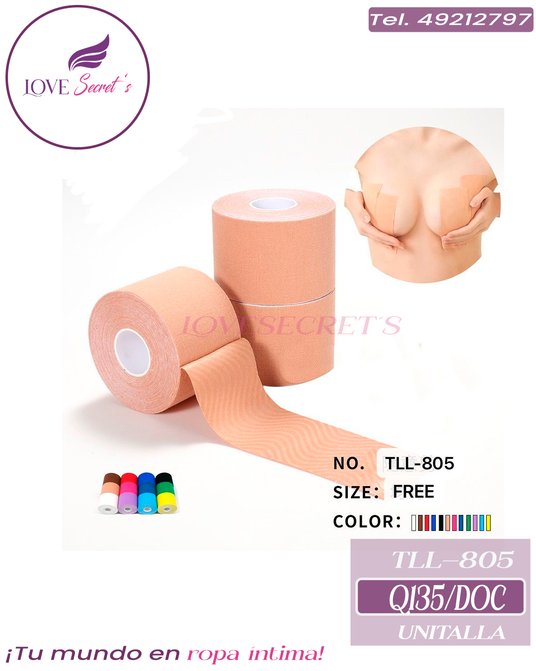Cinta levanta bustoTLL-805-12 pzs. Bling Bling