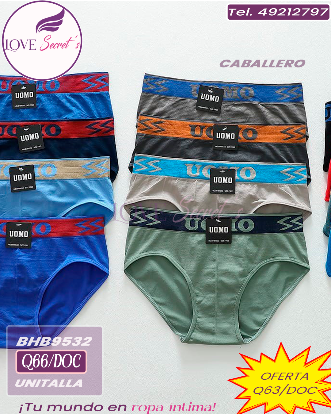 Calzoncillo caballero-BHB9532 12pzs.